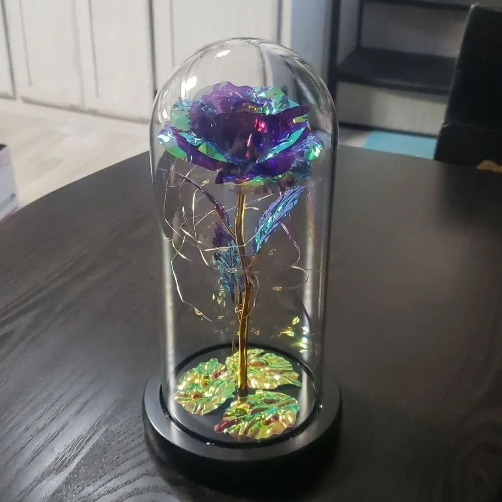 Enchanted LED Lighted Rose in Acrylic Dome - 5 Colors Available - Picture 3 of 9